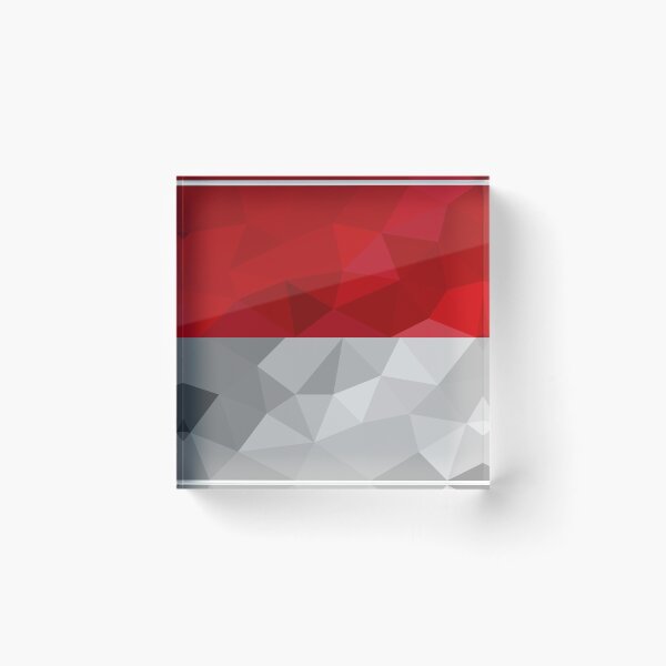 Item preview, Low Poly Monaco Flag - Geometric Red and White Design designed and sold by OrangePoly.
