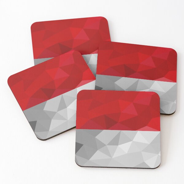 Item preview, Low Poly Monaco Flag - Geometric Red and White Design designed and sold by OrangePoly.