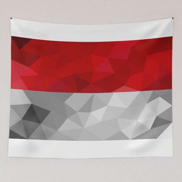 Item preview, Low Poly Monaco Flag - Geometric Red and White Design designed and sold by OrangePoly.