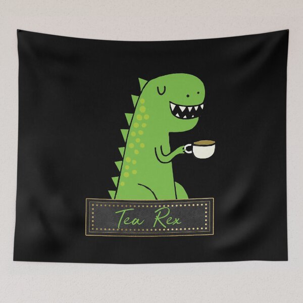 Item preview, Tea Rex - Tea Loving Dinosaur (Fun Tea Pun) designed and sold by ColorfulMystic.