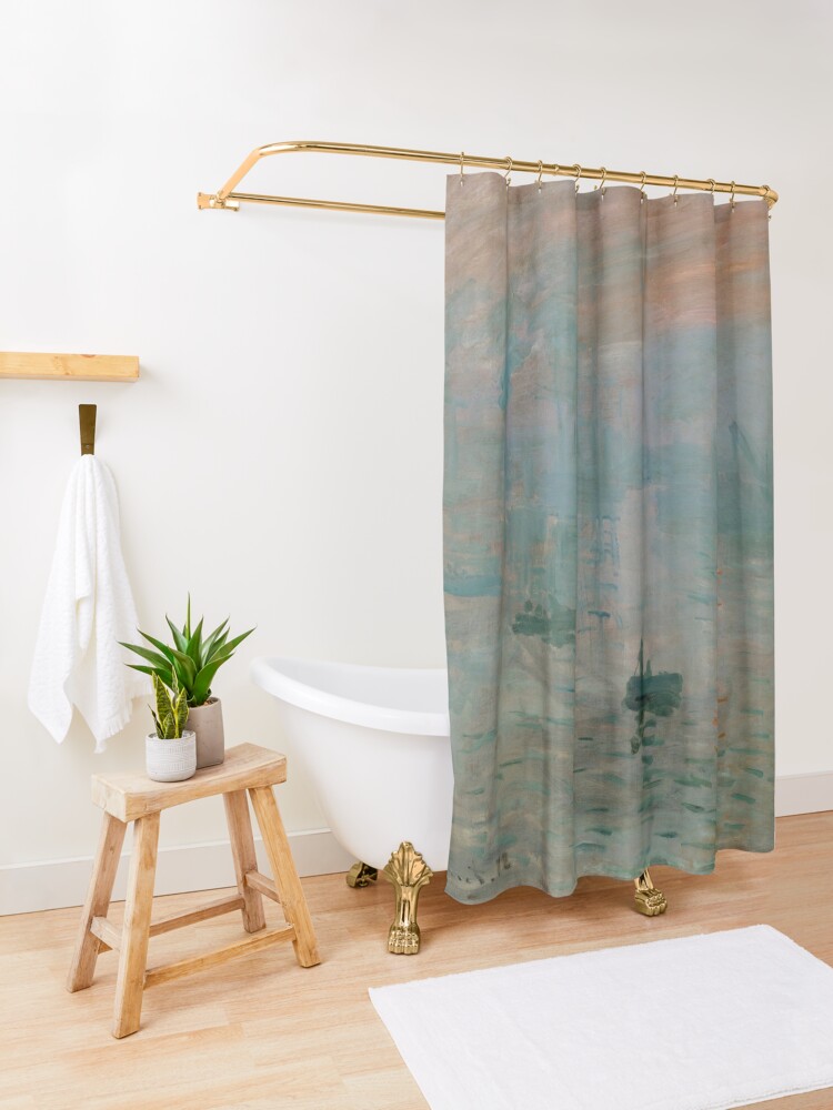 Alternate view of Claude Monet, French Painter - Impression, Sunrise Shower Curtain