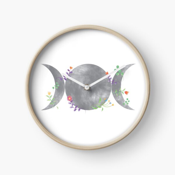 Triple Moon Triple Goddess design Clock