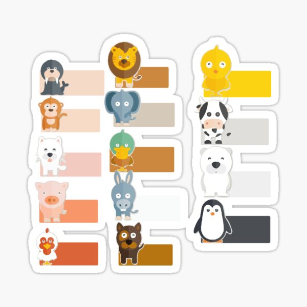 Cute Animal Small Waterproof Name Stickers Daycare Labels School Labels  animal Design Kids Labels Name Stickers Hanprinting 