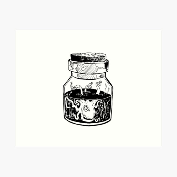 Kraken In A Jar Art Print