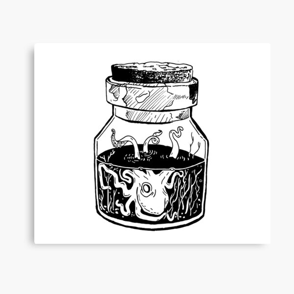 Kraken In A Jar Canvas Print