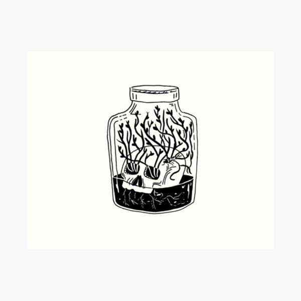 Skull In A Jar Art Print
