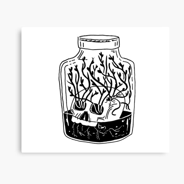 Skull In A Jar Canvas Print