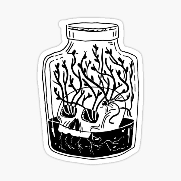 Skull In A Jar Sticker