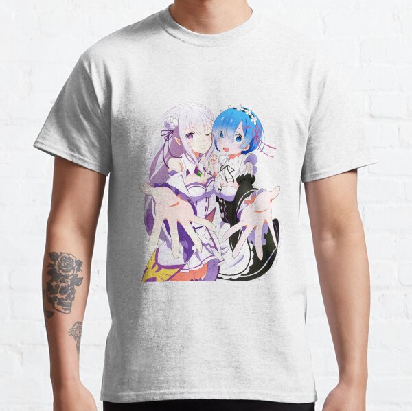 Re Zero Rem Emilia Kawaii T-shirt classique