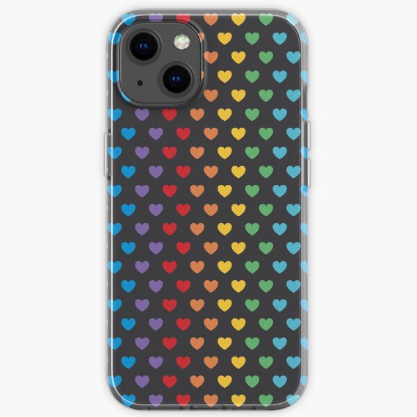 Rainbow Hearts | Bright on Black iPhone Soft Case