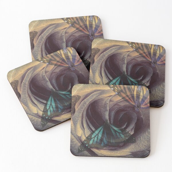 Item preview, Rose Butterfly Modern Cottage Chic Bedroom Bathroom Art A618 designed and sold by byNicol.