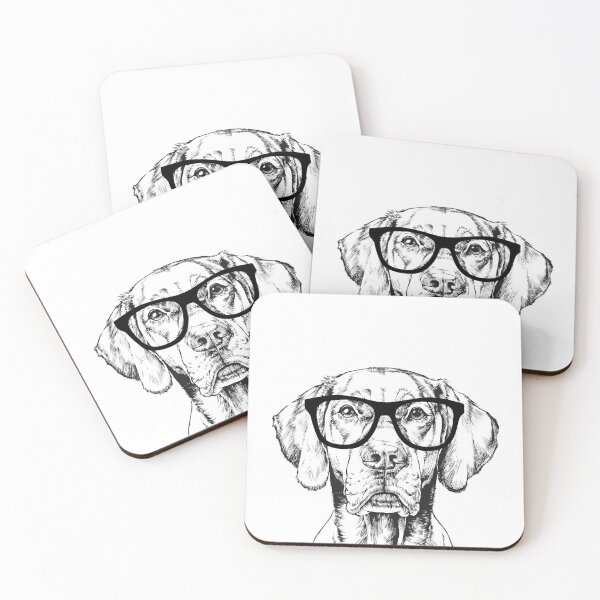 Item preview, Hipster Vizsla Dog Line Drawing designed and sold by thepawster.