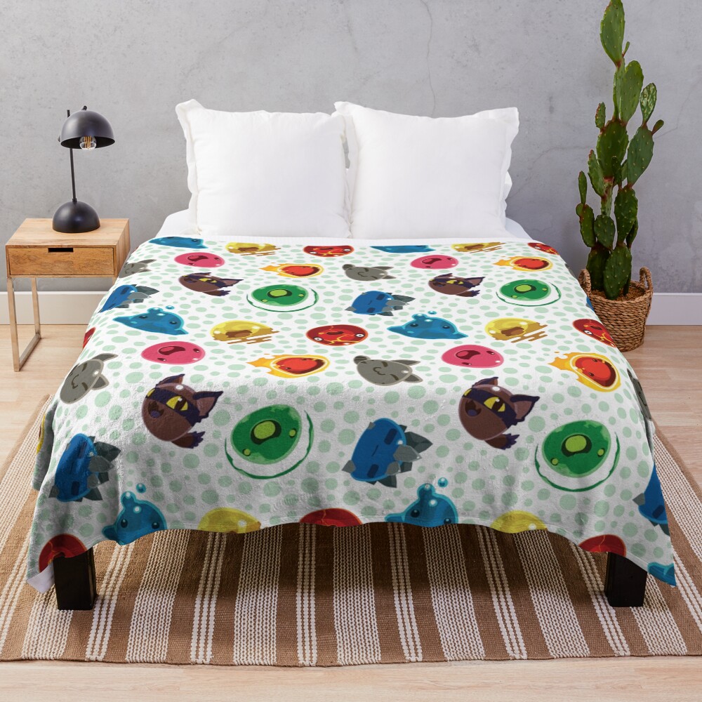 Cute Slime Rancher Pattern Throw Blanket