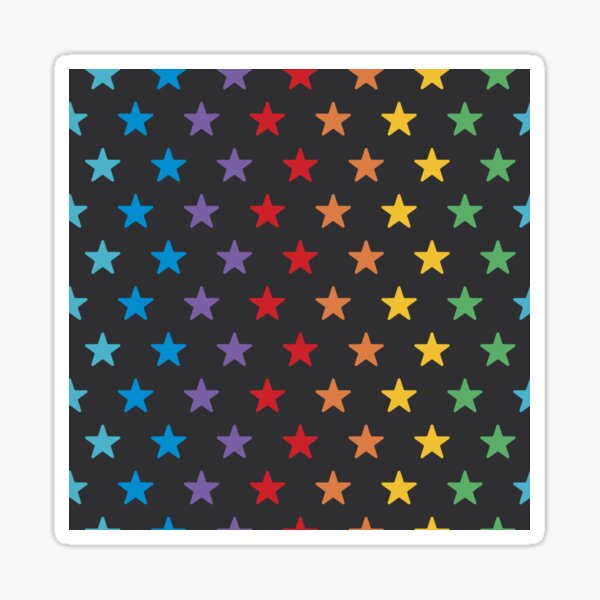 Rainbow Stars | Bright on Black Sticker