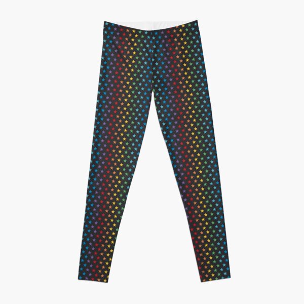 Rainbow Stars | Bright on Black Leggings