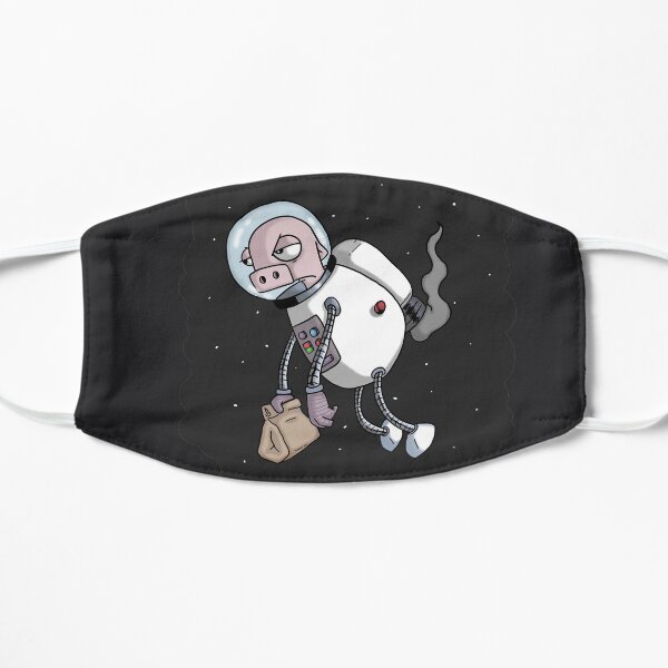 Space Pig Hates His Job Flat Mask