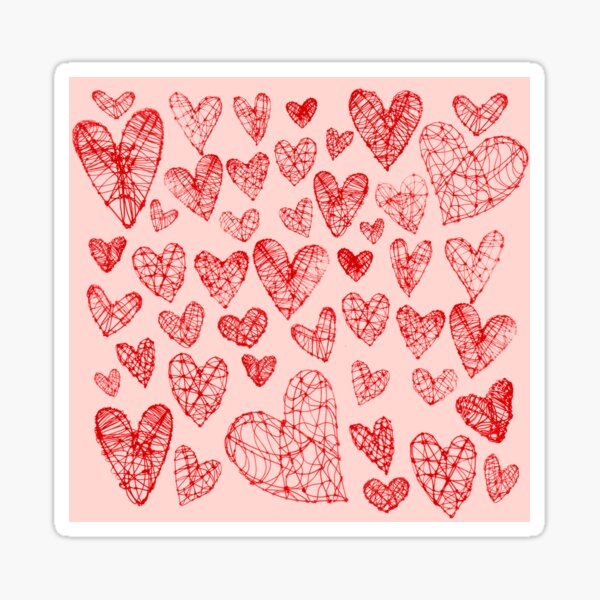 Item preview, Pink-Red Wire Hearts Pattern designed and sold by Barbara Gilhooly.