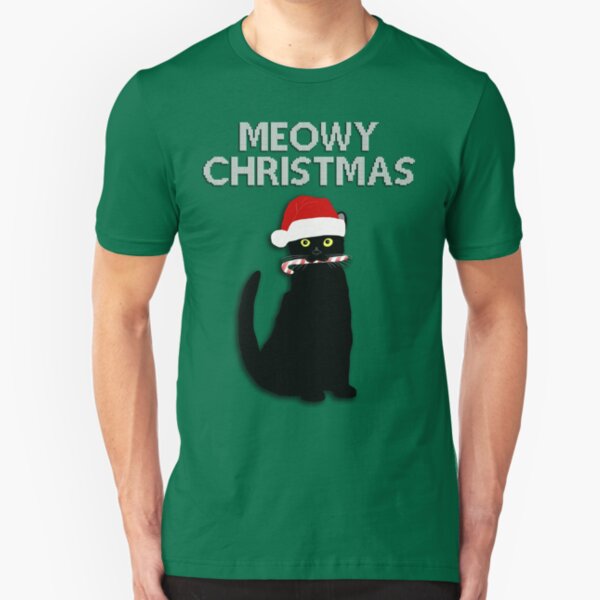 Meowy Christmas Slim Fit T-Shirt