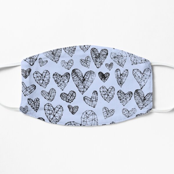 Blue Wire Hearts Pattern Mask