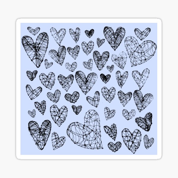 Item preview, Blue Wire Hearts Pattern designed and sold by Barbara Gilhooly.
