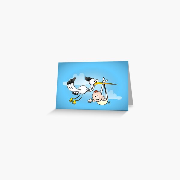 Stork with baby Greeting Card