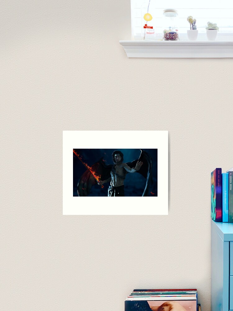 Thumbnail 2 of 3, Art Print, When A Dark Angel Falls designed and sold by heidihastings.