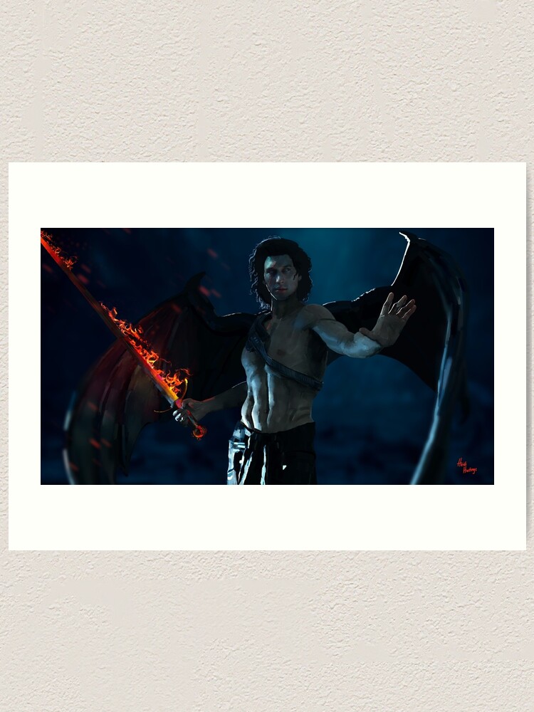 Thumbnail 1 of 3, Art Print, When A Dark Angel Falls designed and sold by heidihastings.