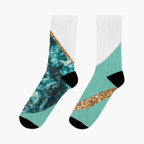 Item preview, Glamorous Teal and Gold Geometric Composition designed and sold by cadinera.