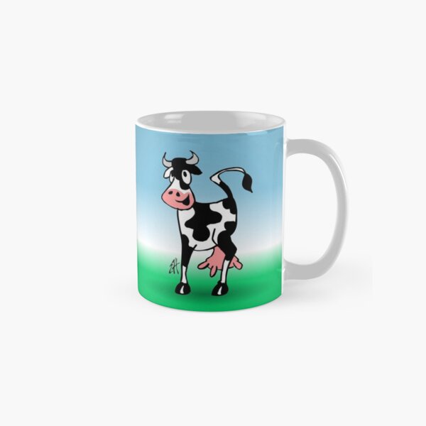 Cheerful cow in a meadow Classic Mug