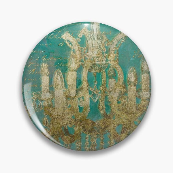 Item preview, Teal and Gold Chandelier designed and sold by Sasha Art Gallery.