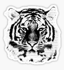 Black and White Tiger Face Sticker