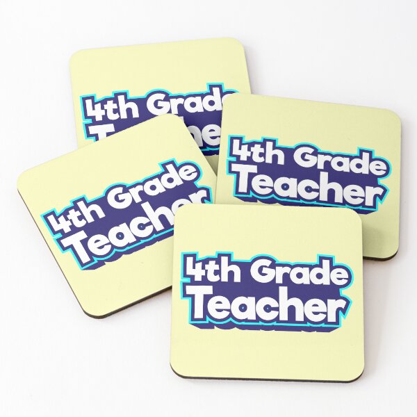 Item preview, 4th grade teacher, Cyan border designed and sold by enriquepma.