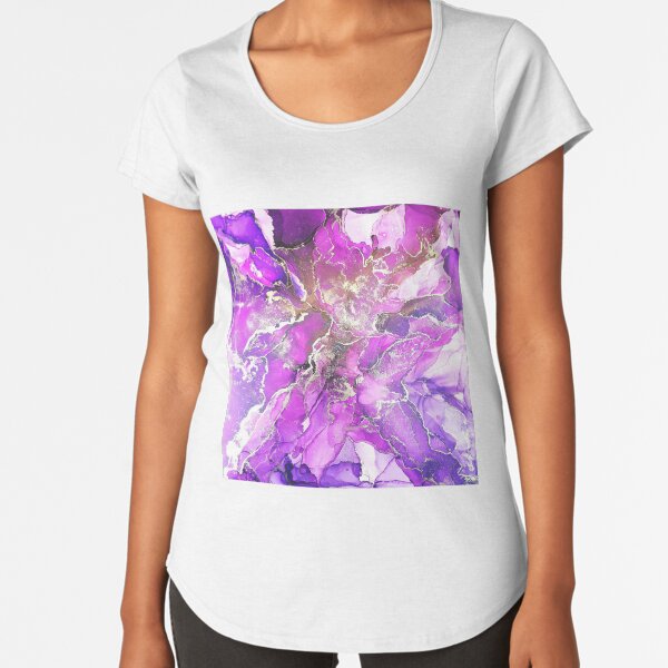 Alcohol Ink deep purple Premium Rundhals-Shirt