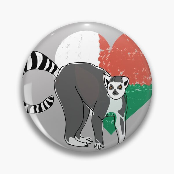 Item preview, Madagascar Lemur on Malagasy flag (heart version) designed and sold by PrimitiveState.