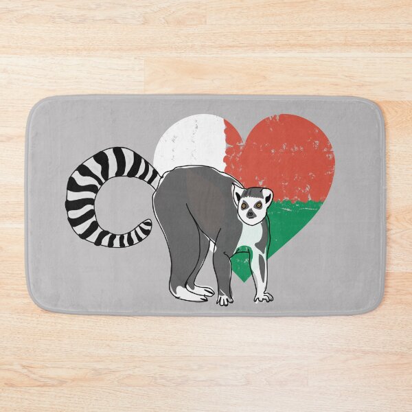 Item preview, Madagascar Lemur on Malagasy flag (heart version) designed and sold by PrimitiveState.