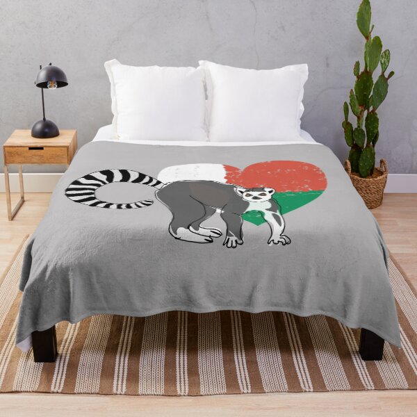Item preview, Madagascar Lemur on Malagasy flag (heart version) designed and sold by PrimitiveState.