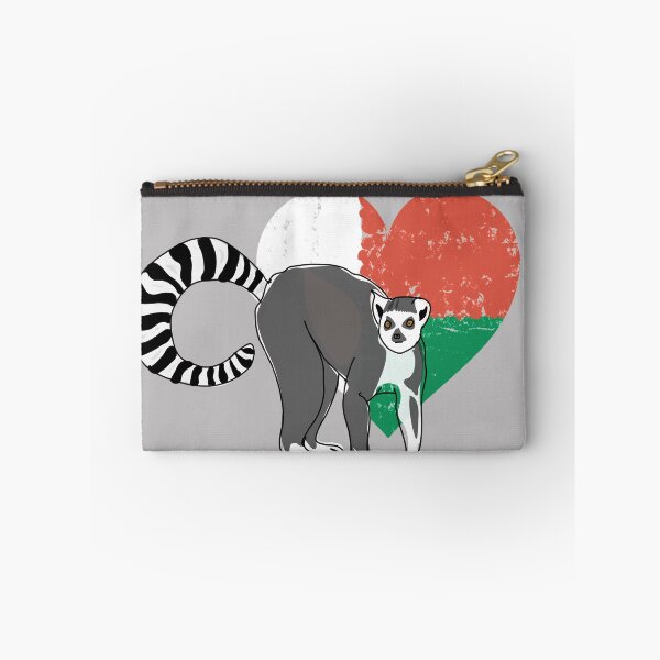 Item preview, Madagascar Lemur on Malagasy flag (heart version) designed and sold by PrimitiveState.