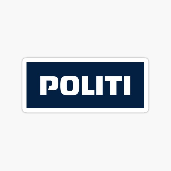 Chip oleada joyería Pegatina «Politi - (policía danesa) - 2» de brieost | Redbubble