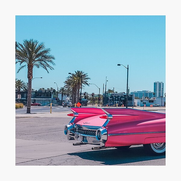 Vintage Hot Pink Car Photographic Print