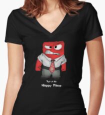 This is my happy face Women's Fitted V-Neck T-Shirt