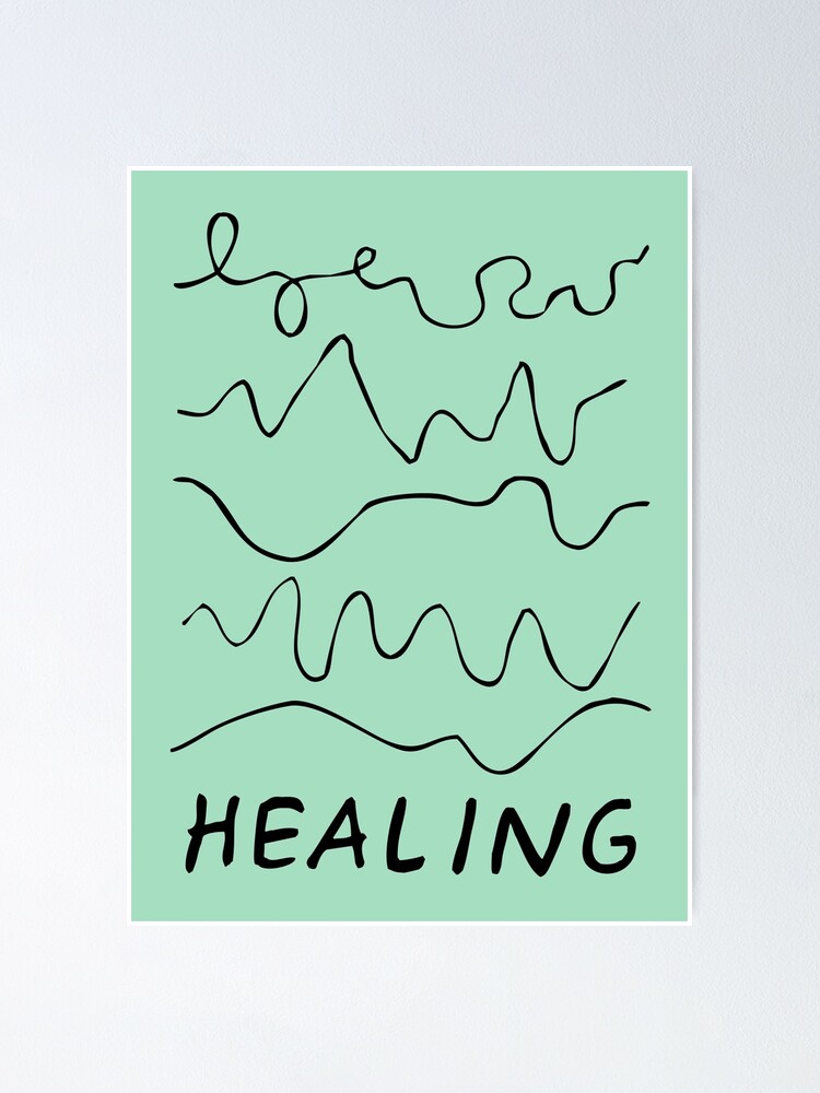 "healing is not linear | healing squiggles " Poster for Sale by