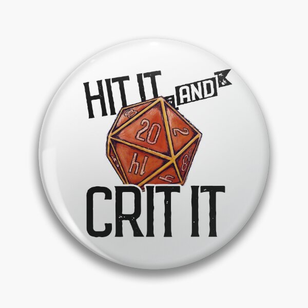 Item preview, Hit It & Crit It - Original Red D20 designed and sold by RoamingGeek.