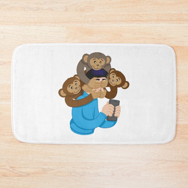 Item preview, Message of awareness analogy concerning the monkeys, blind, deaf and mute. Person indifferent and isolated to the events around him due to the use of social networks, internet and cellular designed and sold by LucianoCosmo.