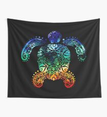 Inked Sea Turtle Wall Tapestry