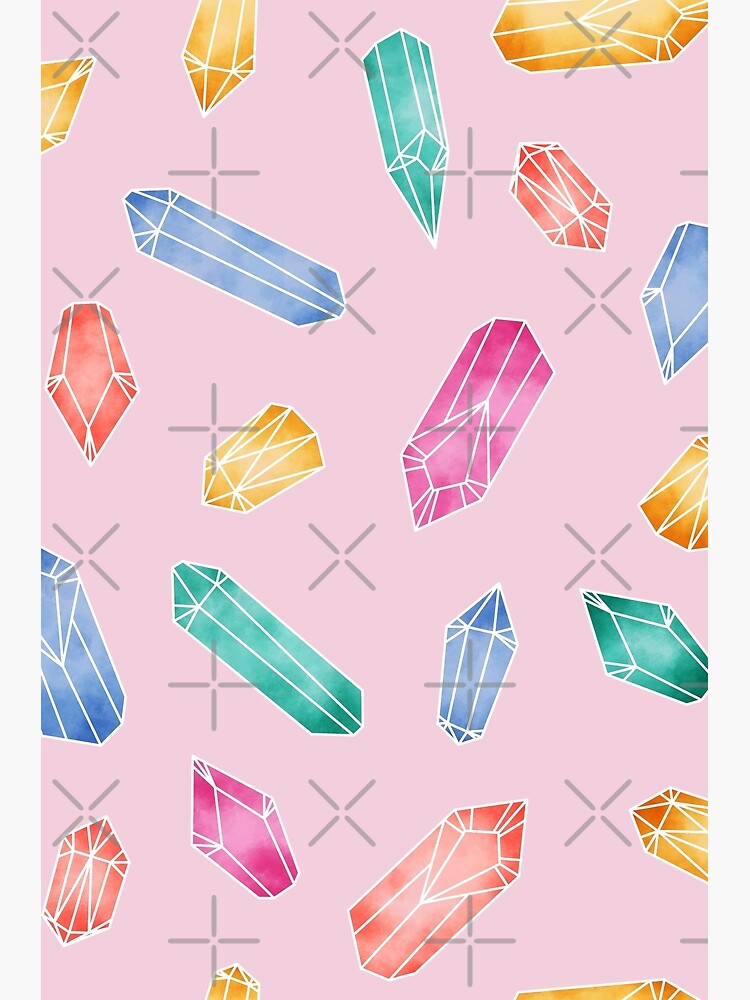 Crystals Pattern - Candy Pink by PrintablesP
