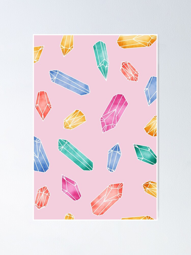 Alternate view of Crystals Pattern - Candy Pink Poster