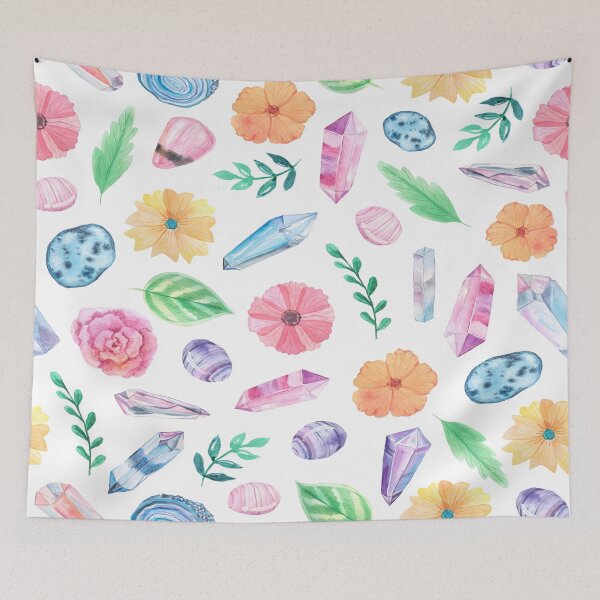 Item preview, Floral and Crystal Colorful Print Pattern designed and sold by ShopofWonder.