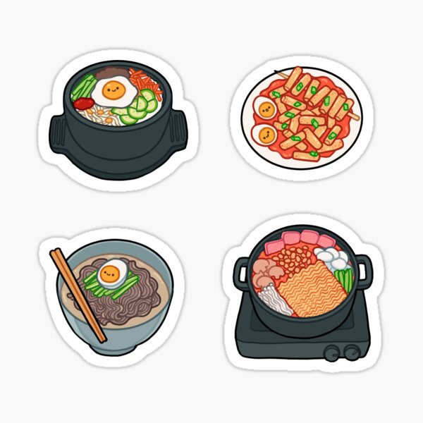 korean food stickers redbubble