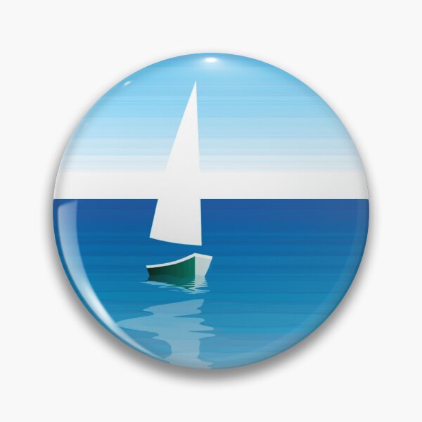 Item preview, Green Sailing Boat on Calm Blue Sea designed and sold by QuarterMoon.