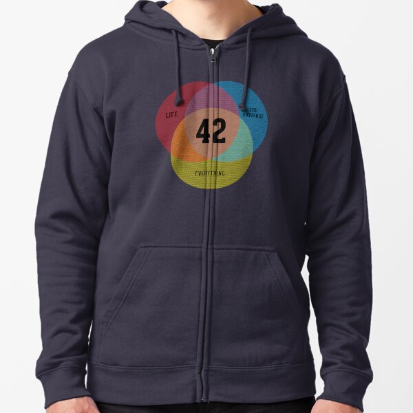Venn Diagram: Life, the Universe & Everything Zipped Hoodie